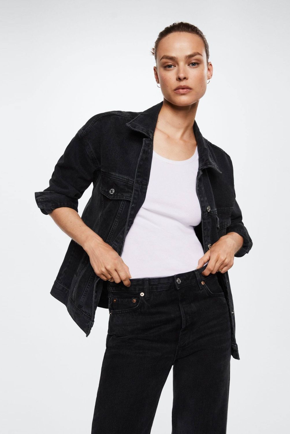 MANGO - Mango Chaqueta Denim Oversize Dafne Mujer
