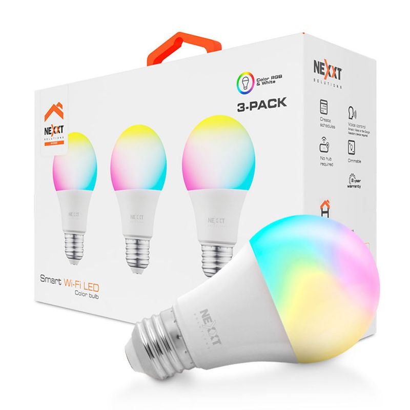 NEXXT SOLUTIONS - Ampolleta Inteligente Rgb 3 Pack Nexxt Solutions
