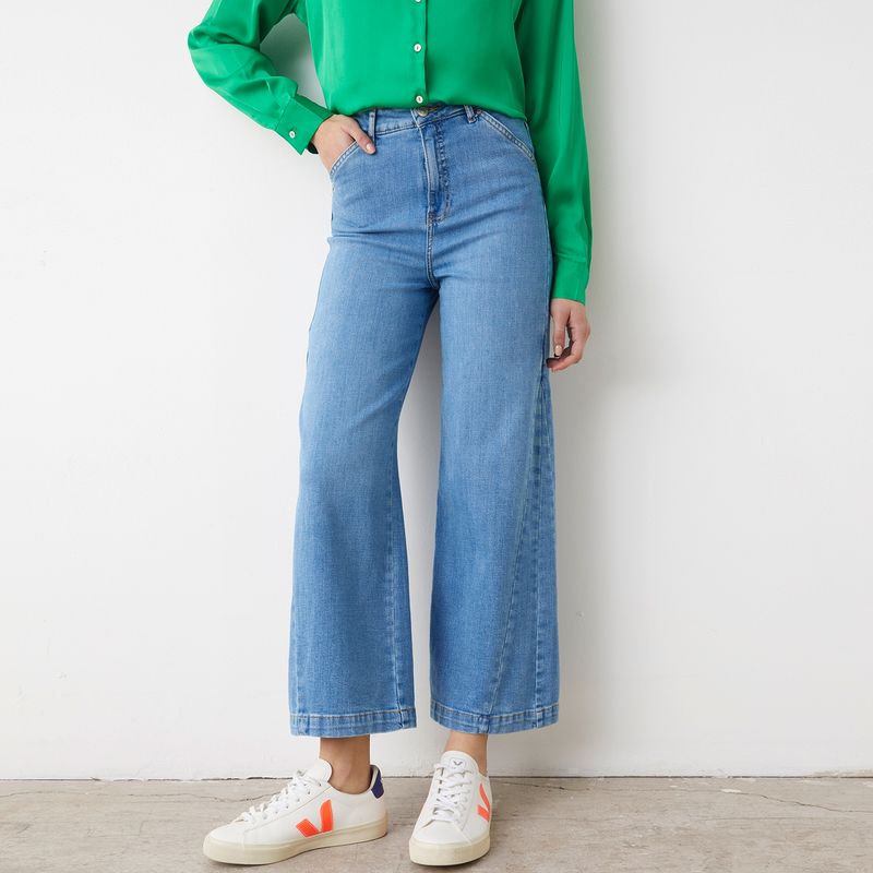 BASEMENT - Basement Jeans Wide Leg Alto Mujer