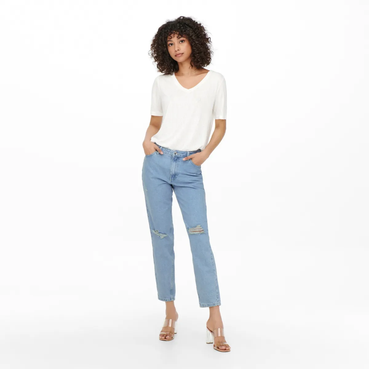 ONLY - Jeans Mom Tiro Alto Mujer Only