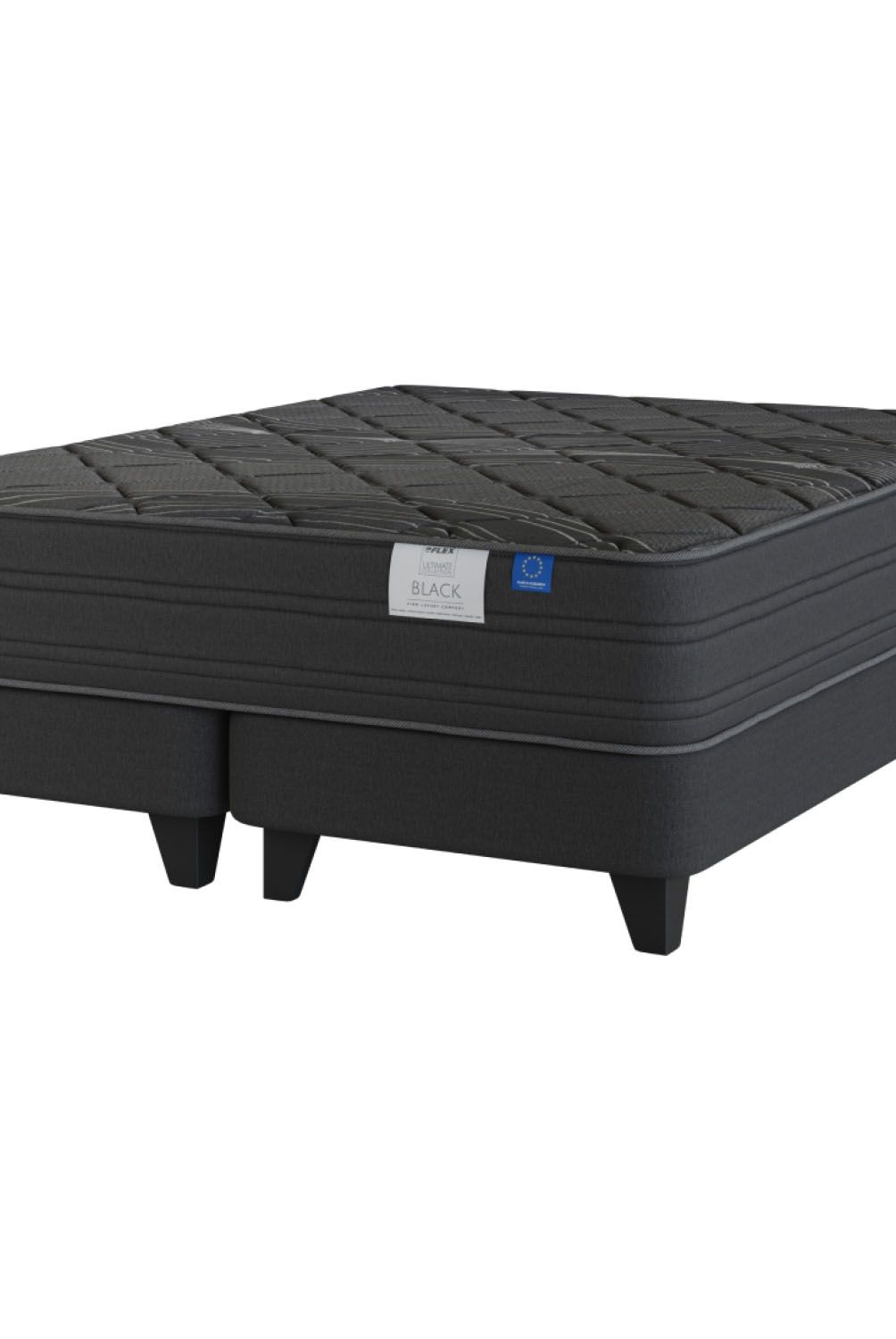 FLEX - Cama Europea Super King Black 200X200 Cm Base Dividida Flex