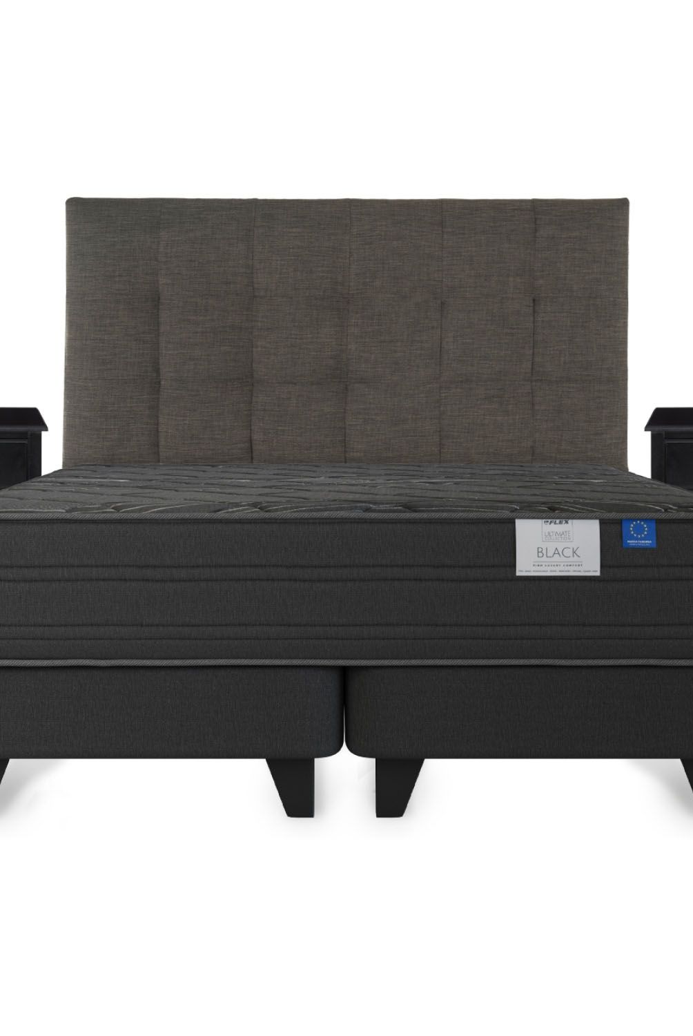 FLEX - Cama Europea Flex Black Super King Mueble + Respaldo