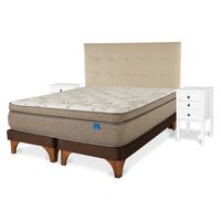 Cama Europea Terracobre 2 Plazas Mueble + Respaldo