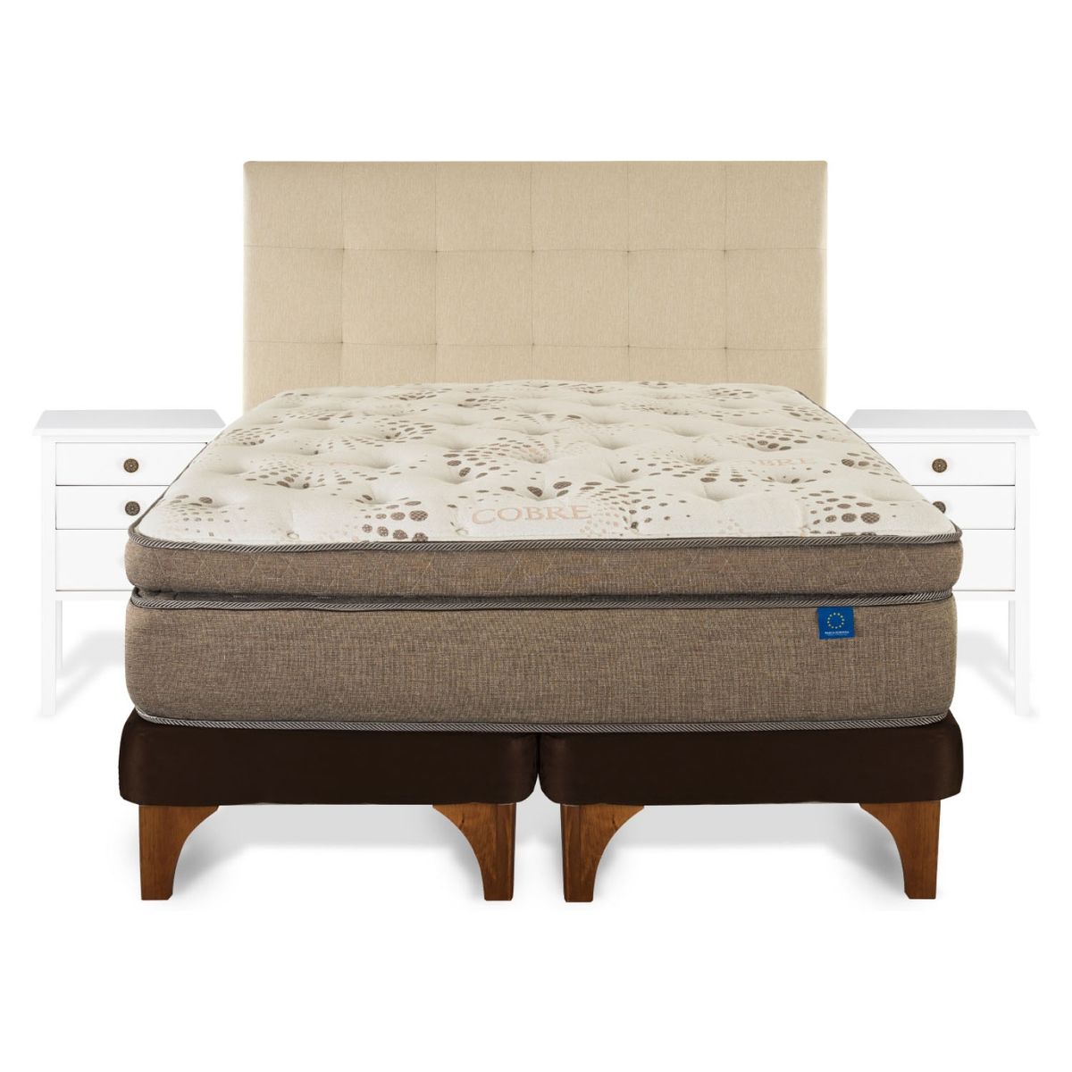 FLEX - Cama Europea Flex Terracobre Super King Mueble + Respaldo