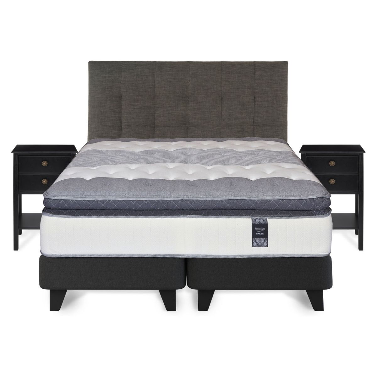 FLEX - Cama Europea Flex Titan New King Mueble + Respaldo