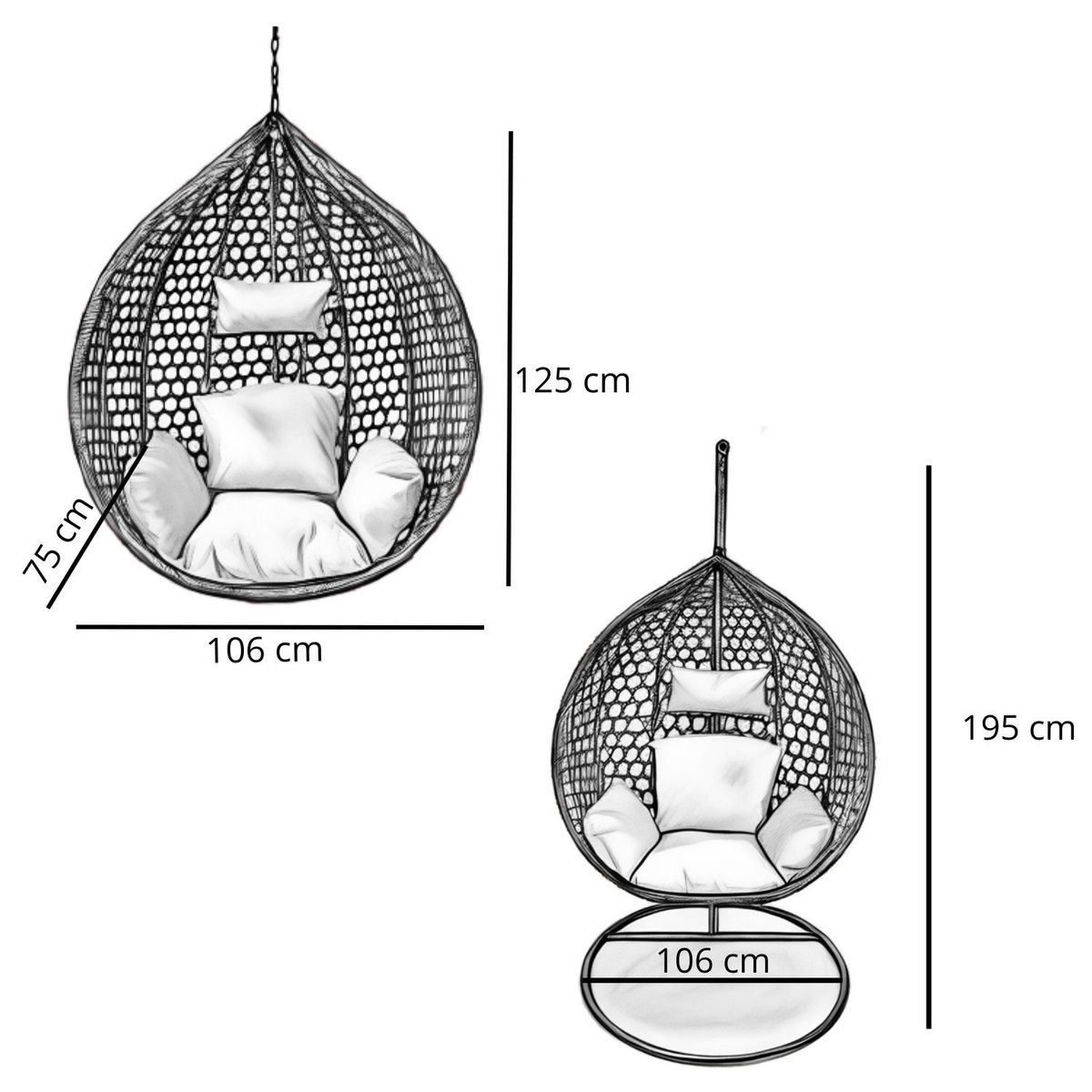 EL BARCO - Silla Colgante L Chocolate El Barco