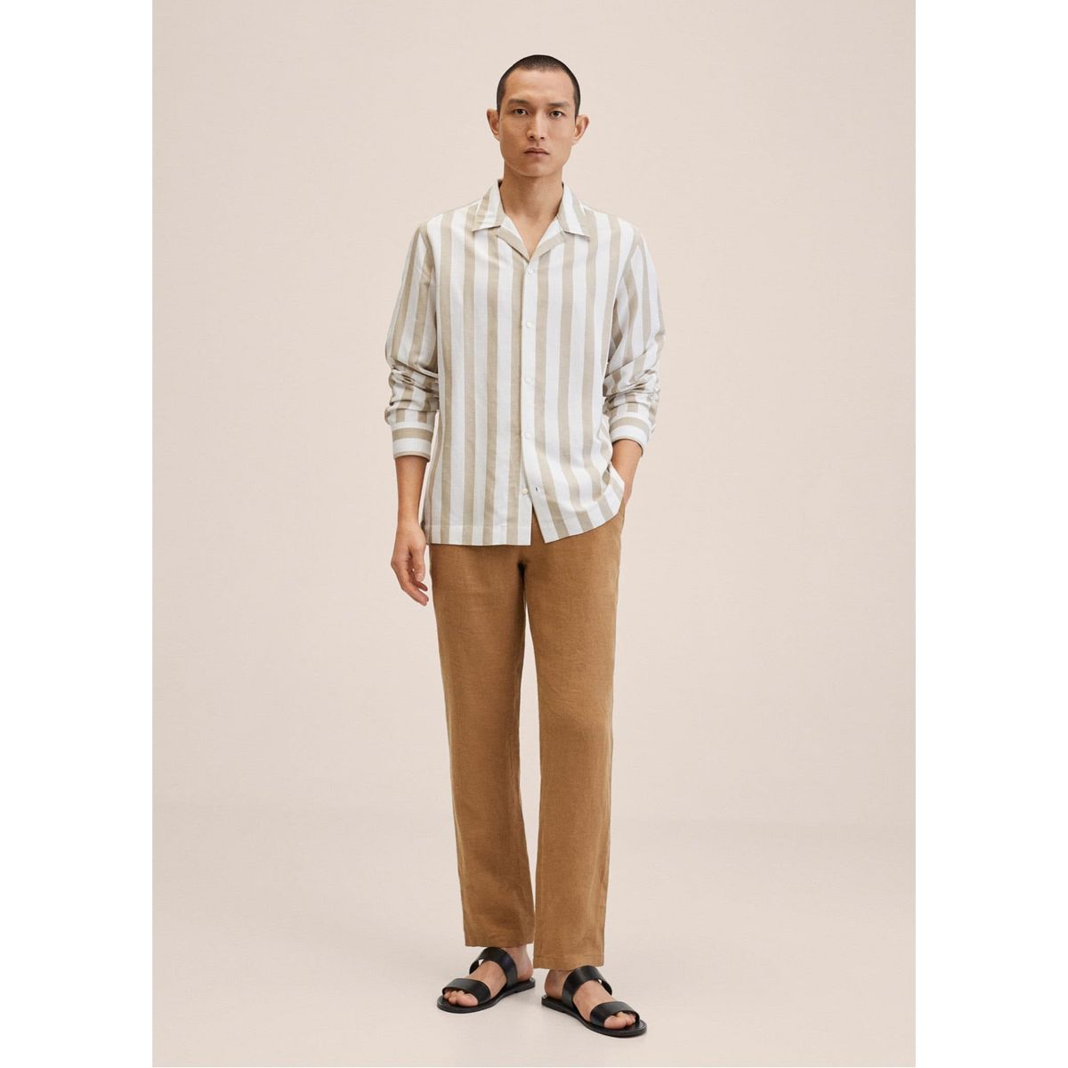 MANGO MAN - Mango Man Pantalón Lino Slim Fit Hombre