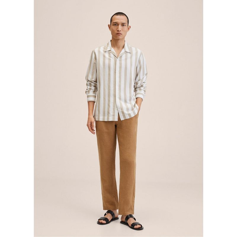 MANGO MAN - Mango Man Pantalón Lino Slim Fit Hombre