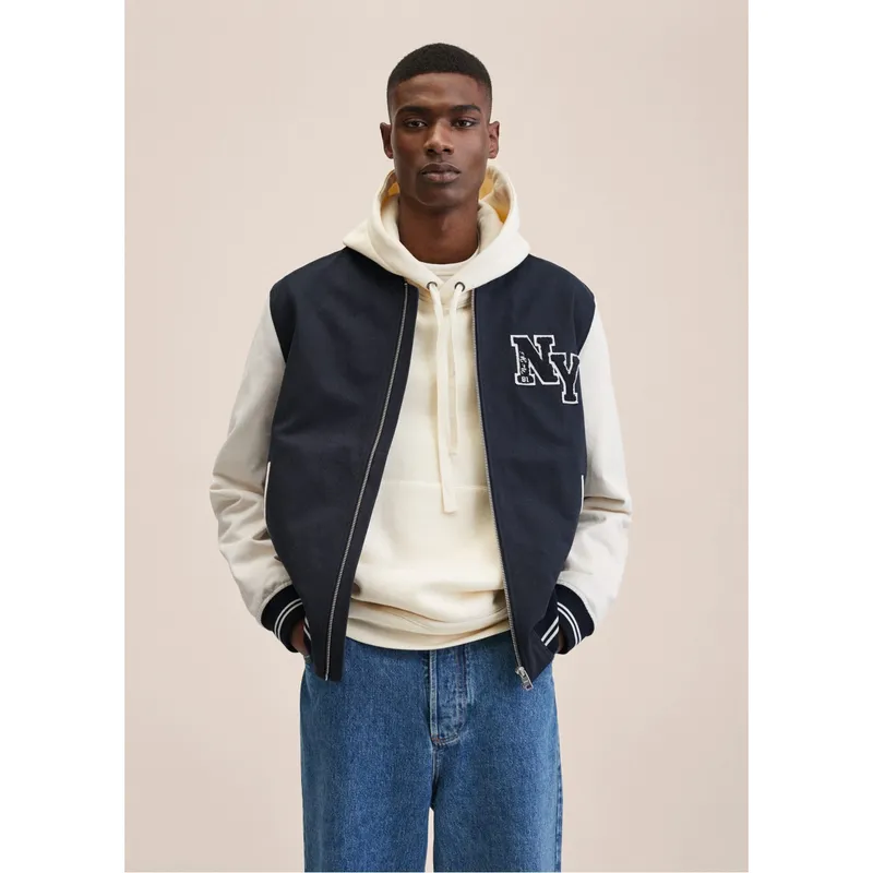 MANGO MAN - Chaqueta Bomber Varsity Hombre