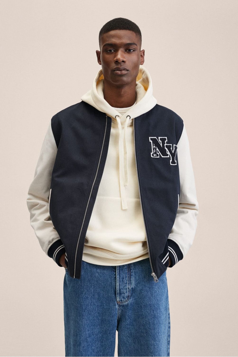 MANGO MAN - Chaqueta Bomber Varsity Hombre