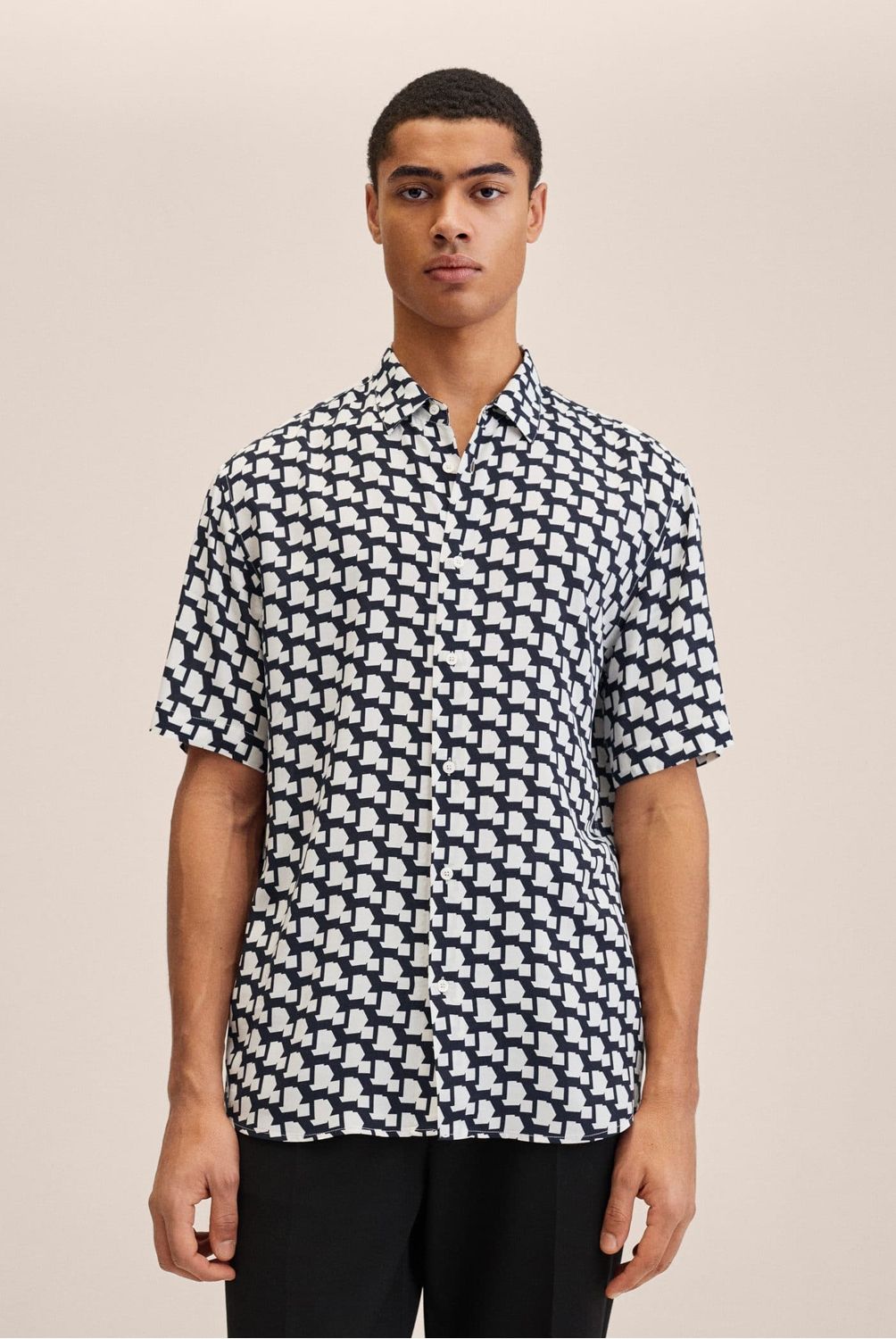 MANGO MAN - Mango Man Camisa Estampada Fluida Hombre