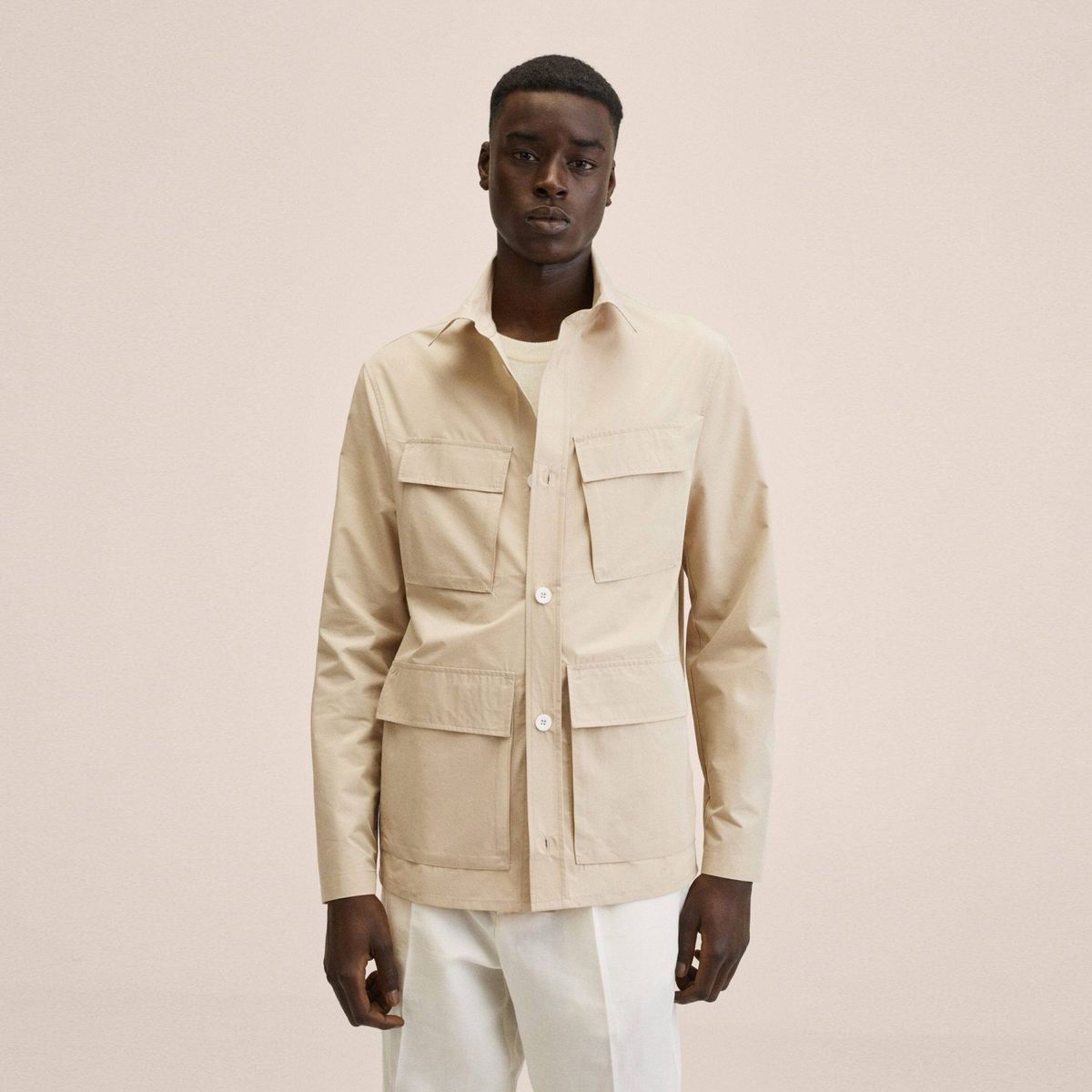 MANGO MAN - Chaqueta Sahariana Algodón Hombre Mango Man