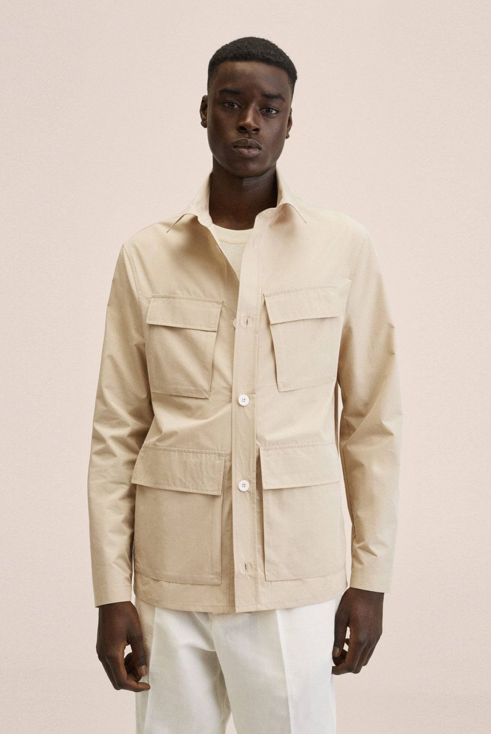 MANGO MAN - Chaqueta Sahariana Algodón Hombre Mango Man