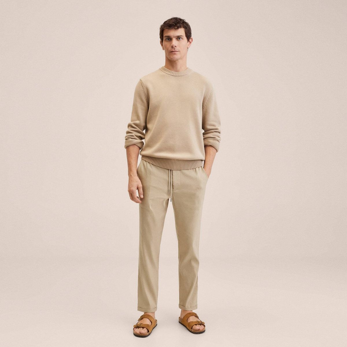 MANGO MAN - Mango Man Pantalón Jogger Lino Hombre