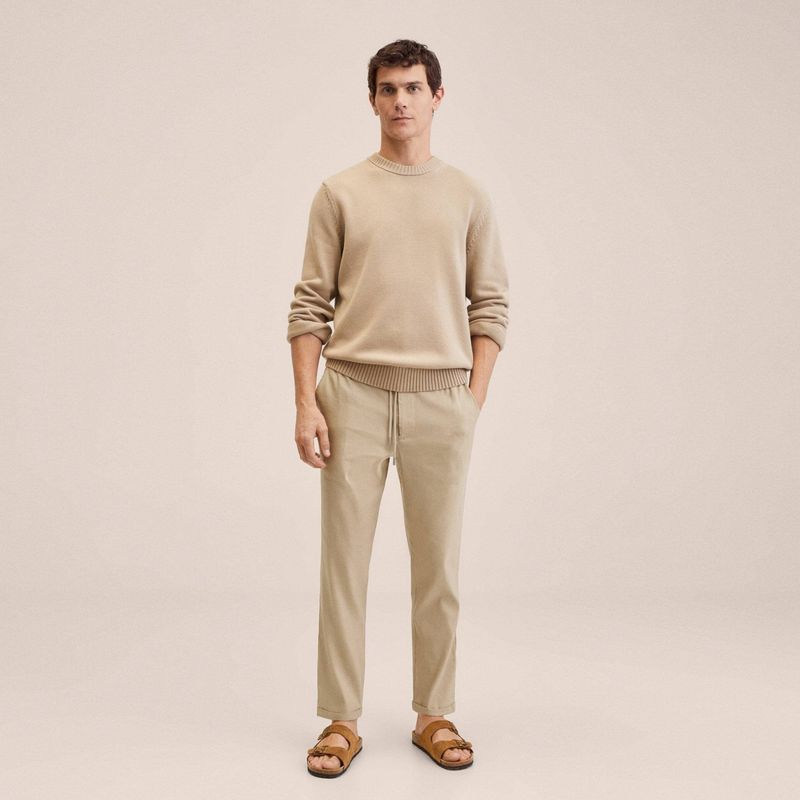 MANGO MAN - Mango Man Pantalón Jogger Lino Hombre