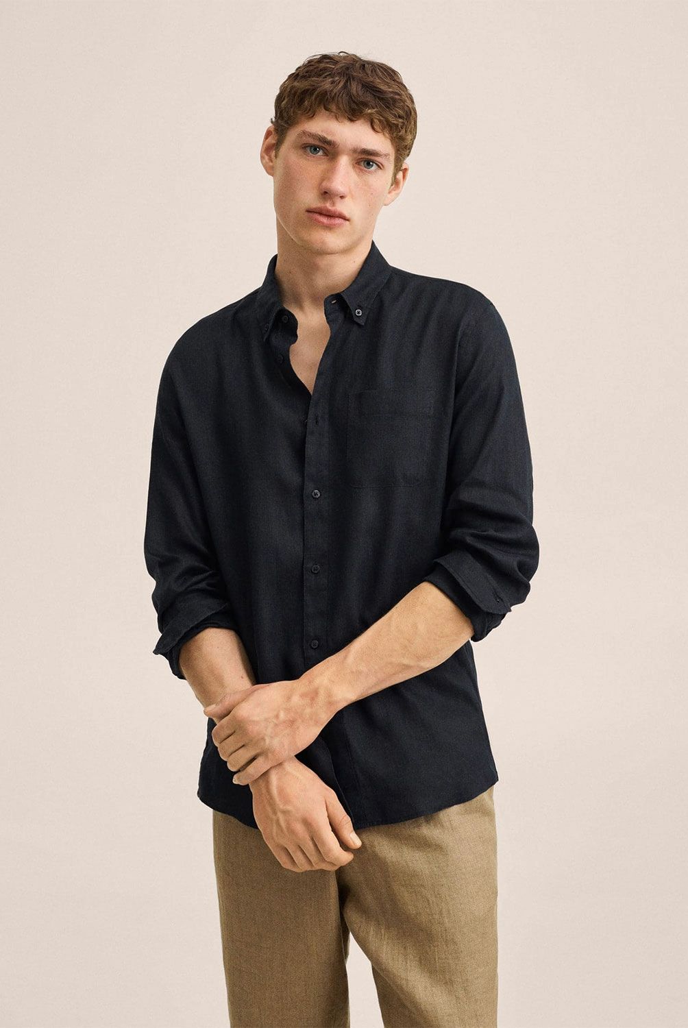 MANGO MAN - Mango Man Camisa Slim-Fit Lino Hombre