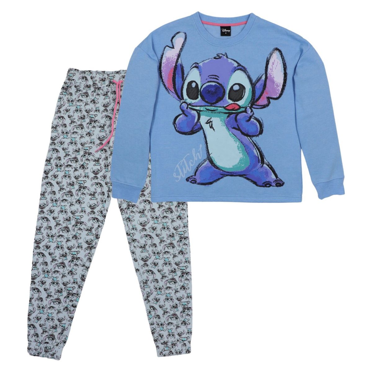 DISNEY - Conjunto Pijama Ll Mujer Stitch Azul Disney