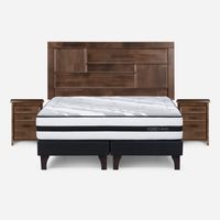 Cama Europea 2 Plazas Driven + Muebles Dolce