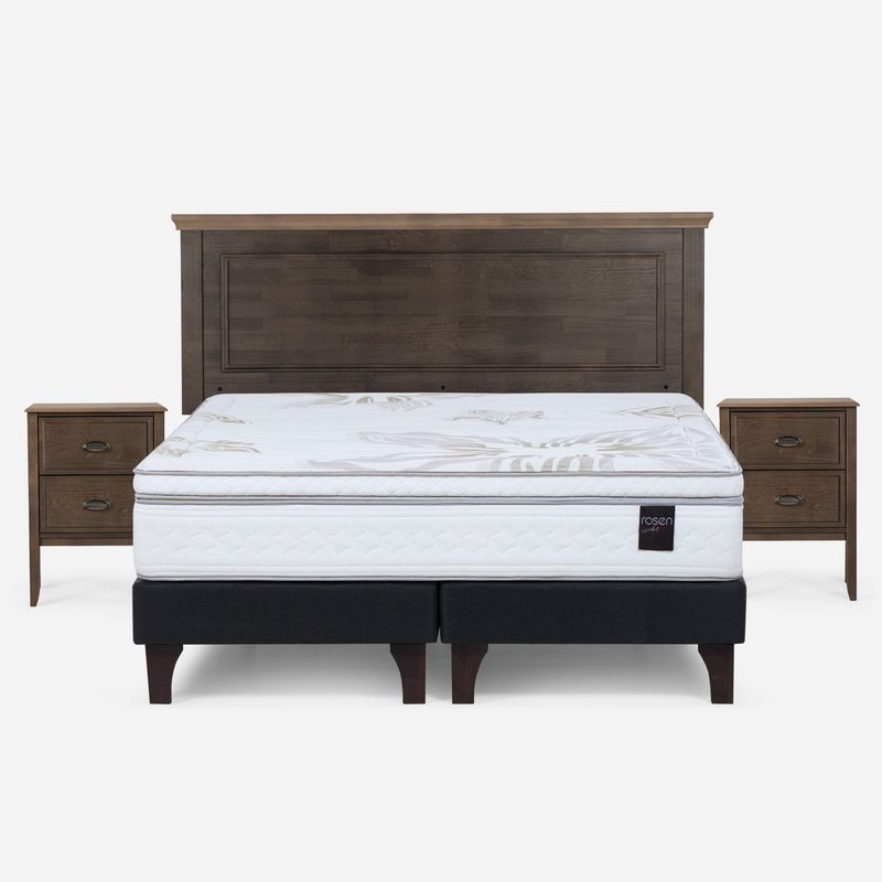 ROSEN - Cama Europea Art 4 2 Plazas + Muebles Anna Rosen