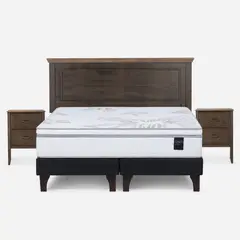 ROSEN - Cama Europea Art 4 2 Plazas + Muebles Anna