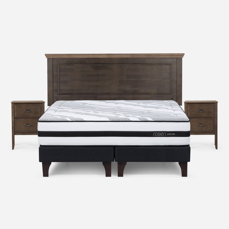 ROSEN - Cama Europea Driven 2 Plazas + Muebles Anna Rosen