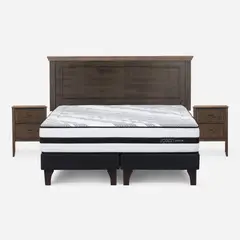 ROSEN - Cama Europea Driven 2 Plazas + Muebles Anna