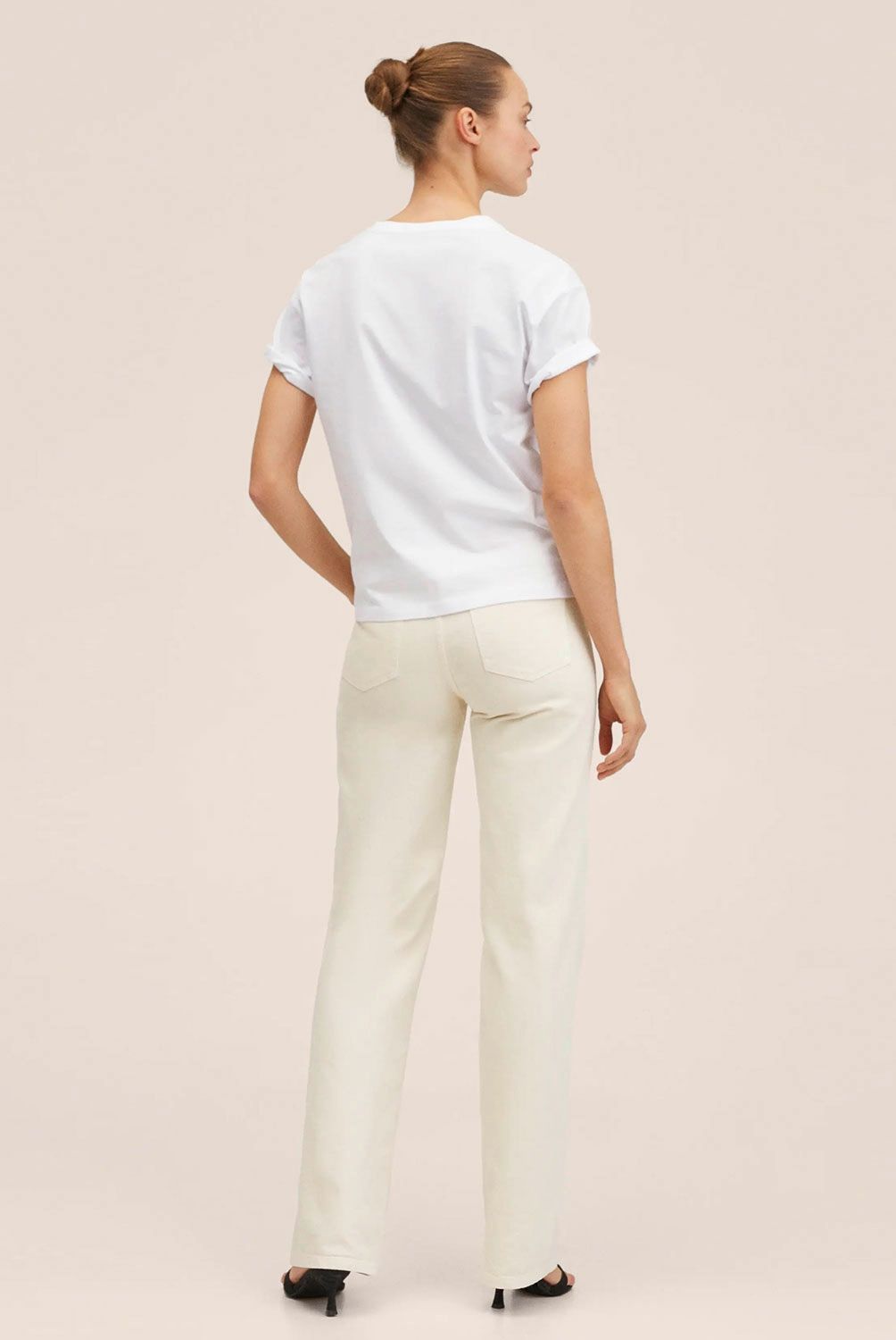 MANGO - Mango Polera Algodón Detalle Bordado Vigo Mujer