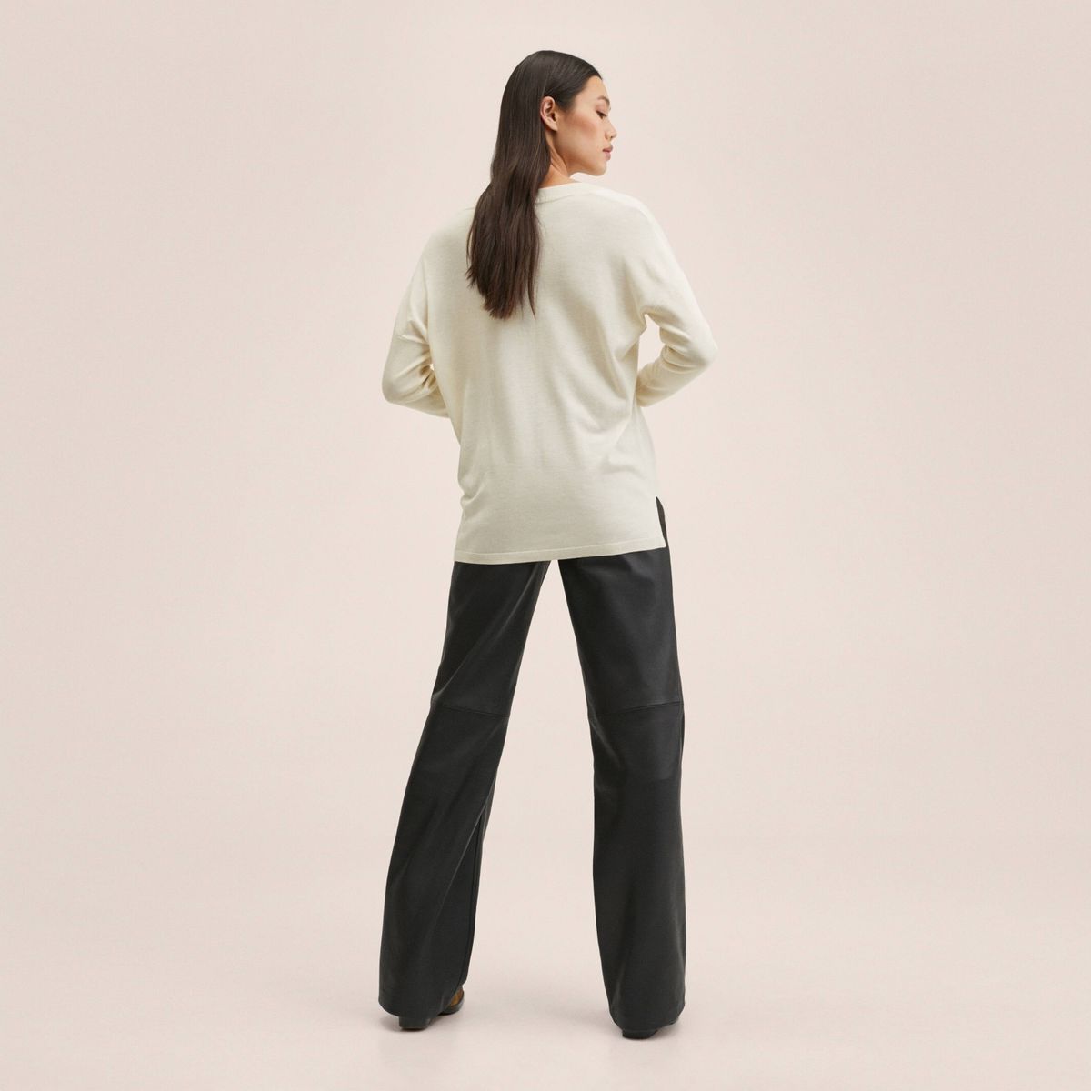 MANGO - Mango Sweater Oversize Escote Pico Lombia Mujer