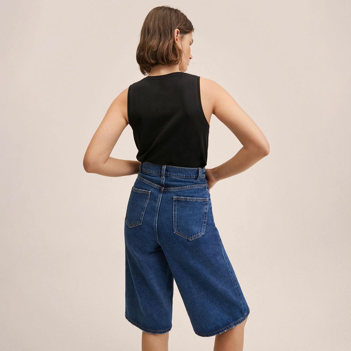 MANGO - Mango Crop Top Algodón Básico Seo Mujer