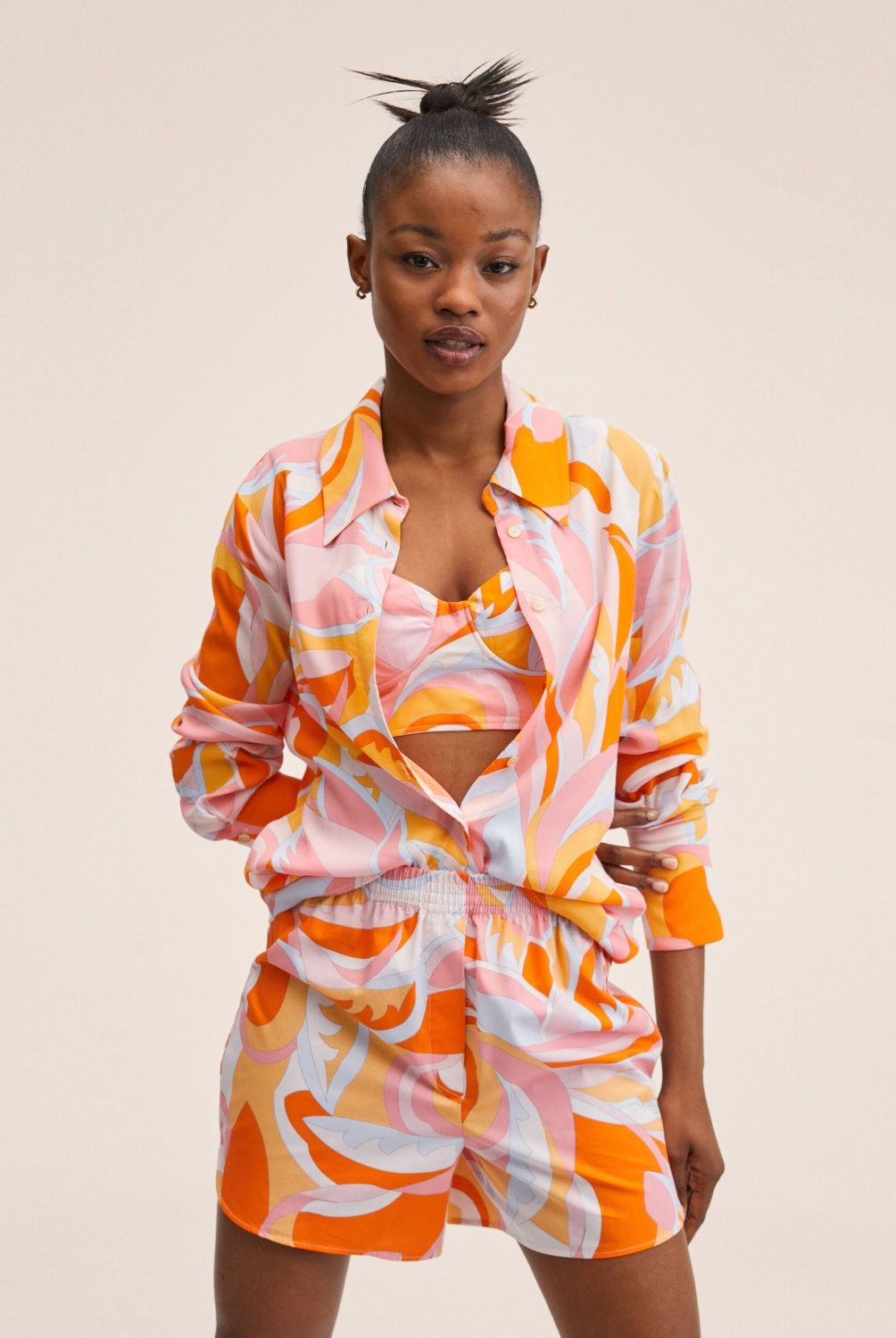 Mango - Mango Camisa Estampada Fluida Puc Mujer