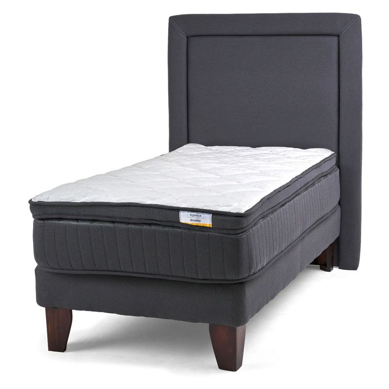 DRIMKIP - Cama Europea Hybrida 1.5 Plaza Plus 105X200 Cm + Respaldo  Drimkip