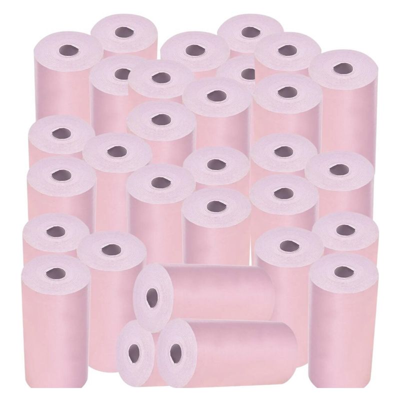 GENERICO - Papel Térmico 30 Rollos Color Rosa 57mm 58mm x30mm