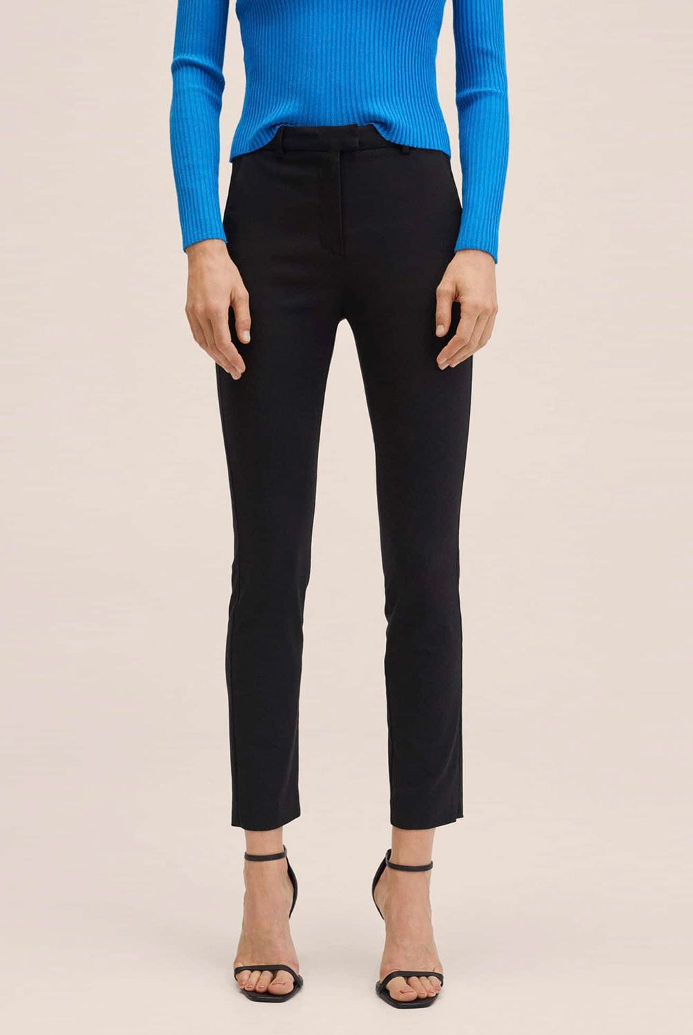 MANGO - Pantalón Recto Tiro Alto Cola Mujer Mango