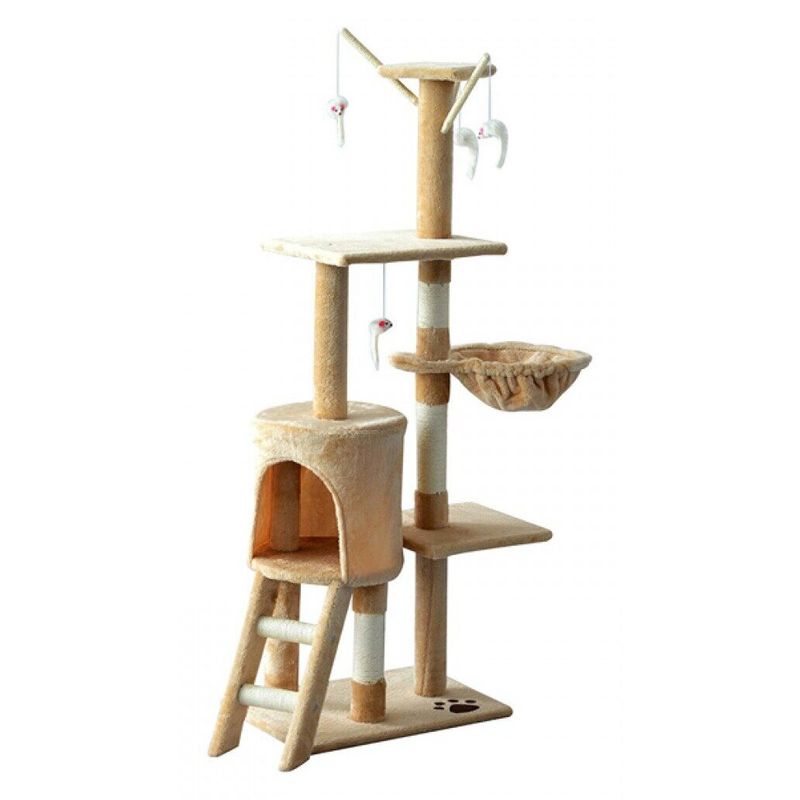 OLINA - Rascador Tipo Árbol Con Hamaca Beige