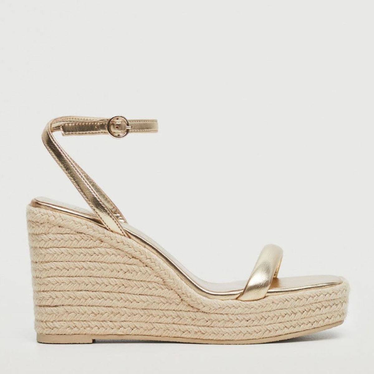 MANGO - Mango Sandalia Mujer Dorada