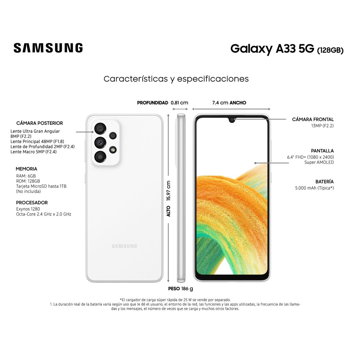 SAMSUNG - Celular Smartphone Samsung Galaxy A33 5G 128 GB