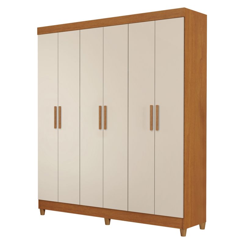 DI PORETTI - Clóset 6 Puertas 2 Cuerpos 200X178.8X46.3 Cm Lyon Almendra Di Poretti