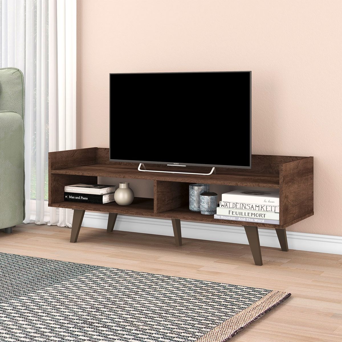 MOBILFRANK - Rack Tv 2 Nichos Rústico Rt3153 Mobilfrank