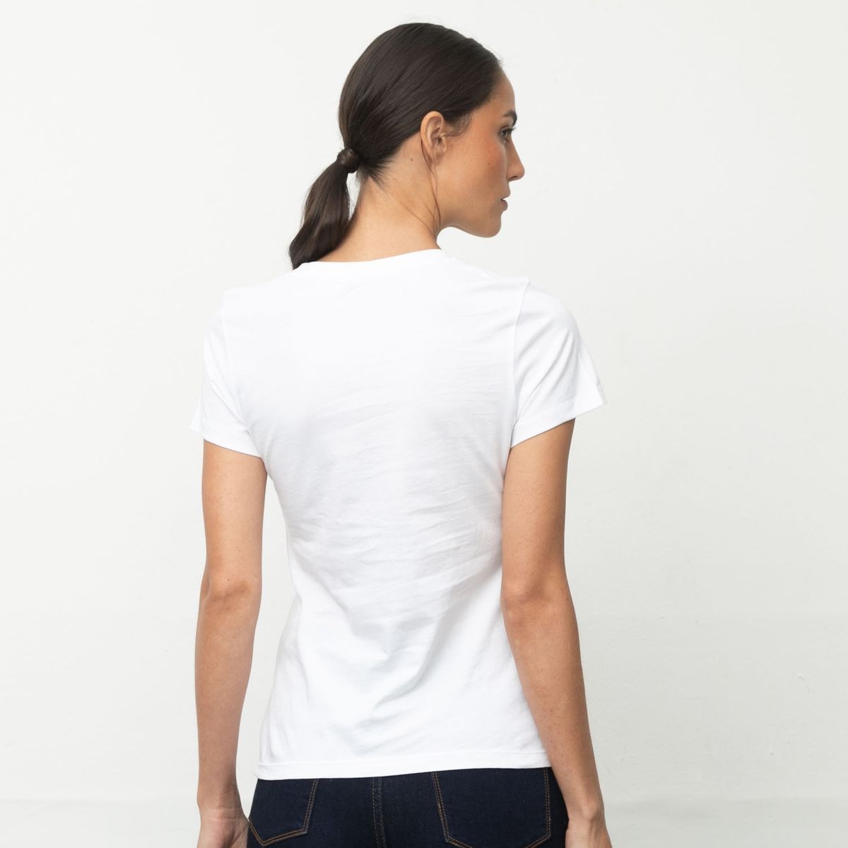 CALVIN KLEIN - Polera Lisa Manga Corta Algodón Mujer Calvin Klein