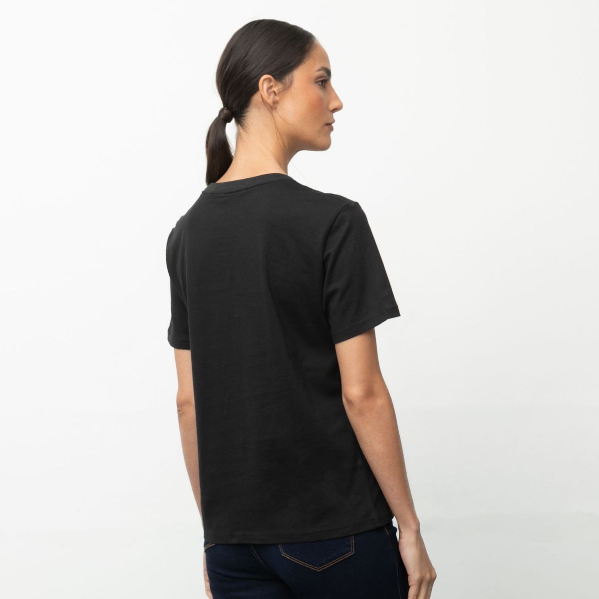 CALVIN KLEIN - Polera Estampada Logo Manga Corta Algodón Mujer Calvin Klein