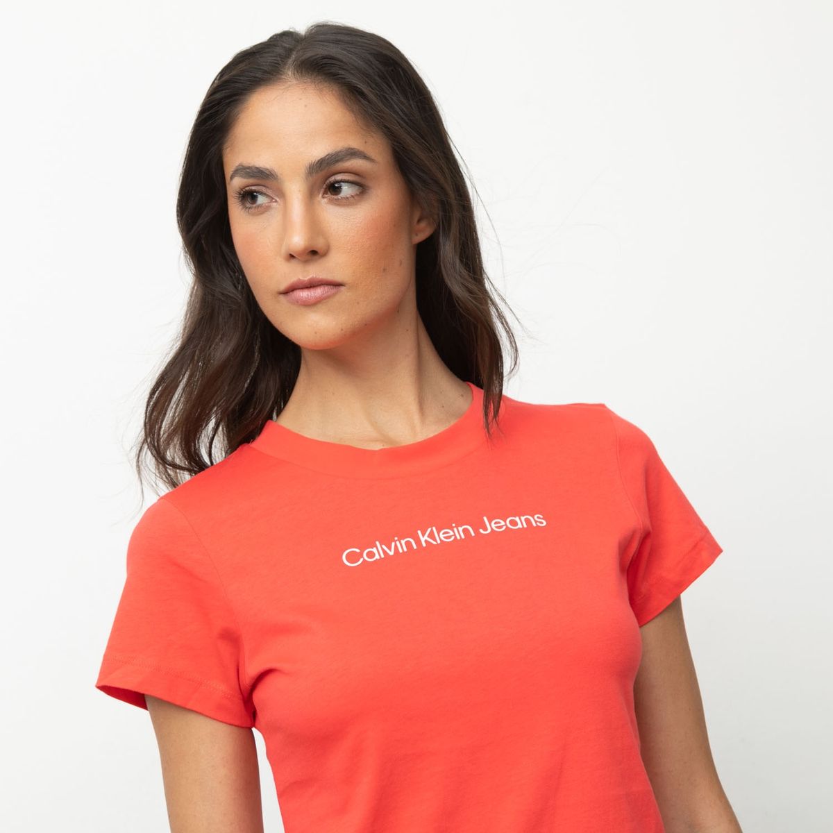 CALVIN KLEIN - Polera Estampada Logo Manga Corta Mujer Calvin Klein