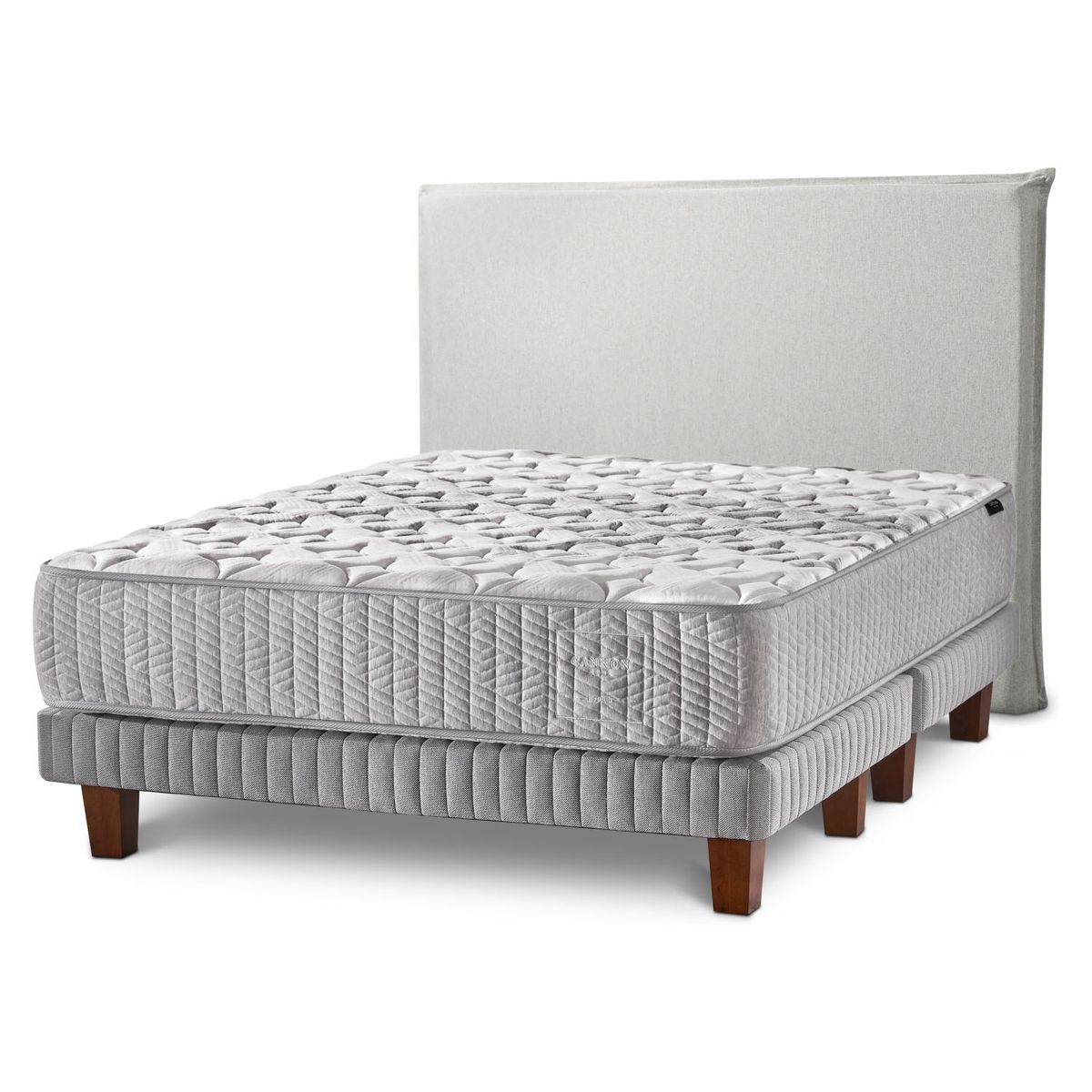 CANNON HOME - Cama Europea Wool 2 Plazas Cannon Home + Respaldo Natural