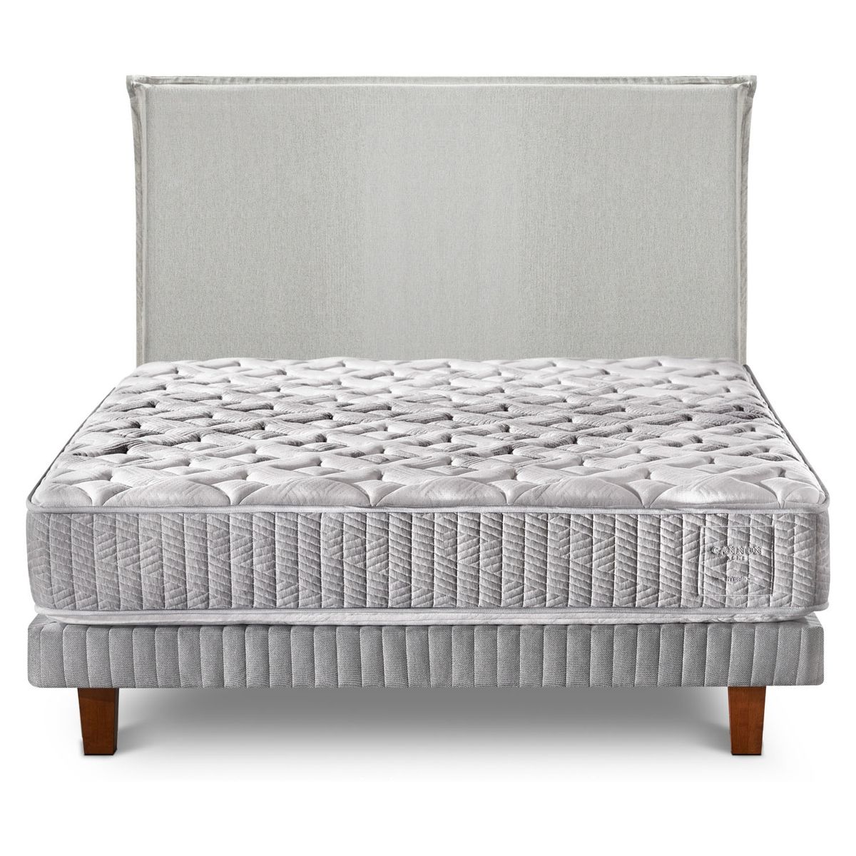 CANNON HOME - Cama Europea Wool 2 Plazas Cannon Home + Respaldo Natural