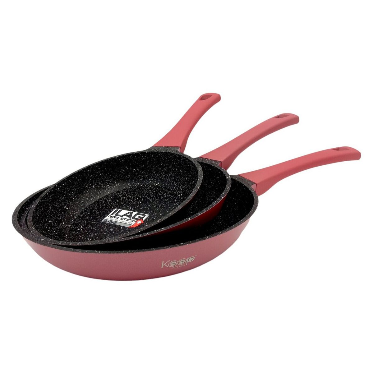 KEEP - Set de 3 Sartenes Granito Vintage Terracota