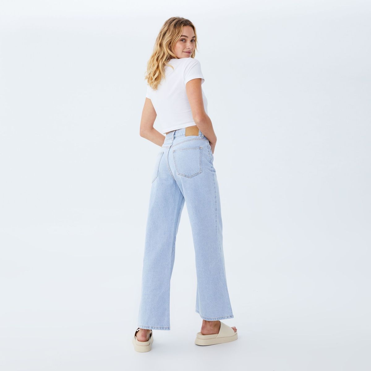 COTTON ON - Cotton On Jeans Wide Leg Petite Tiro Alto Mujer
