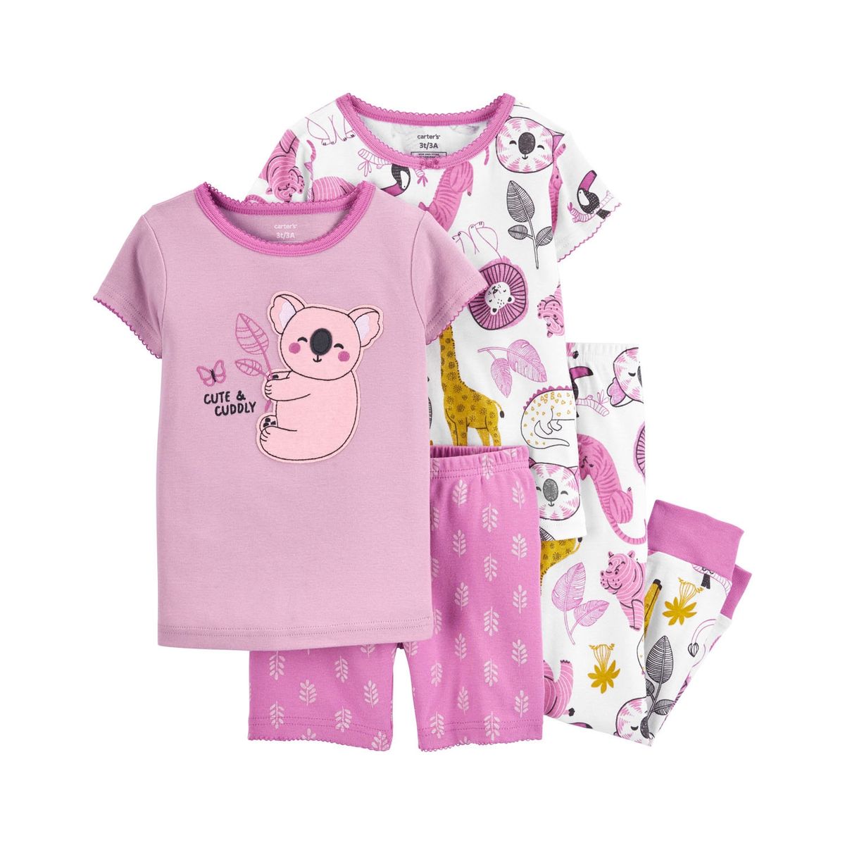 CARTER'S - Conjunto 4 Piezas Pijama Algodon  Bebé Niña Carter´s