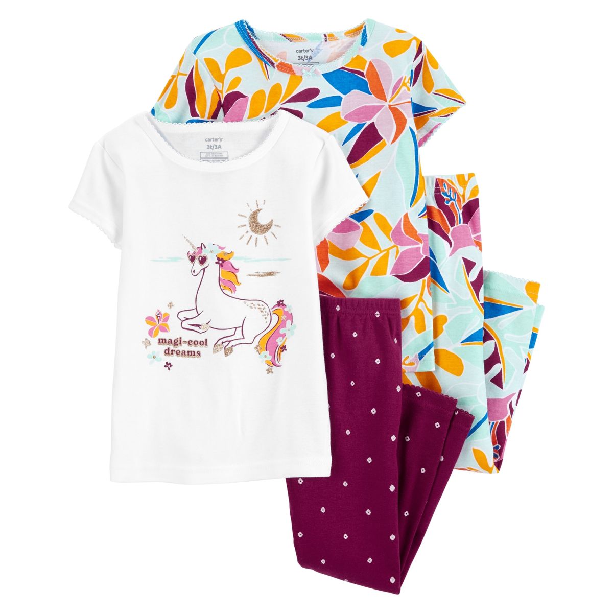 CARTER'S - Conjunto 4 Piezas Pijama Algodon Niña Carter's