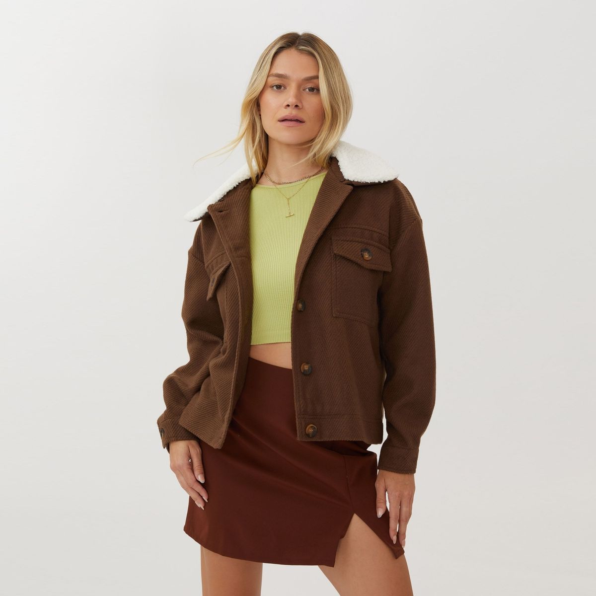 COTTON ON - Chaqueta Cuello Sherpa Mujer Cotton On