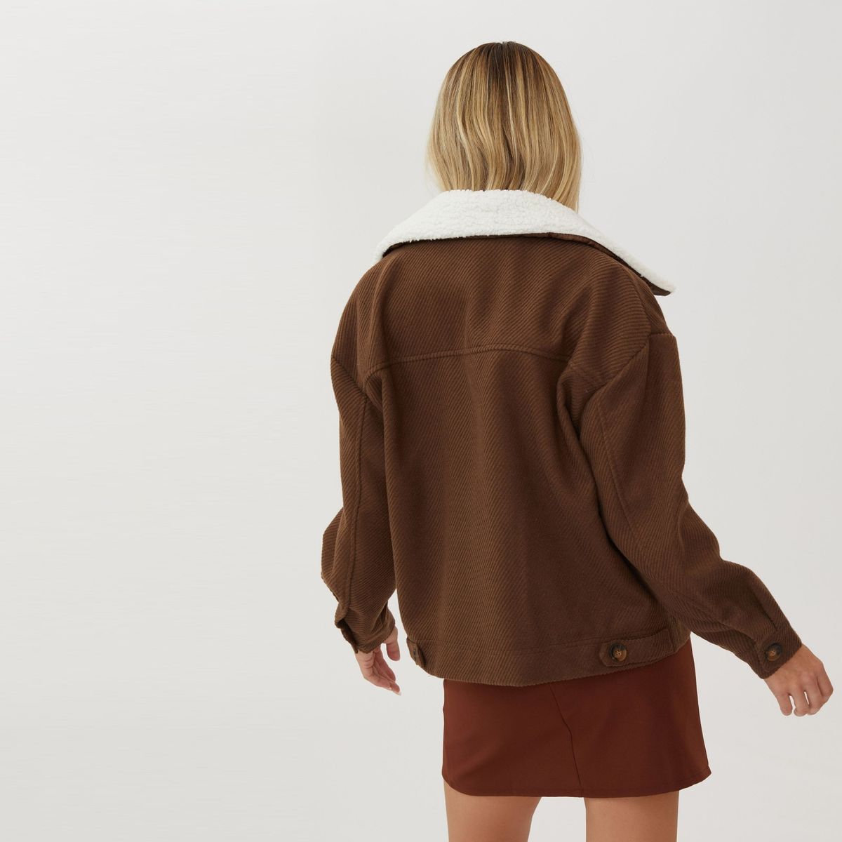 COTTON ON - Chaqueta Cuello Sherpa Mujer Cotton On