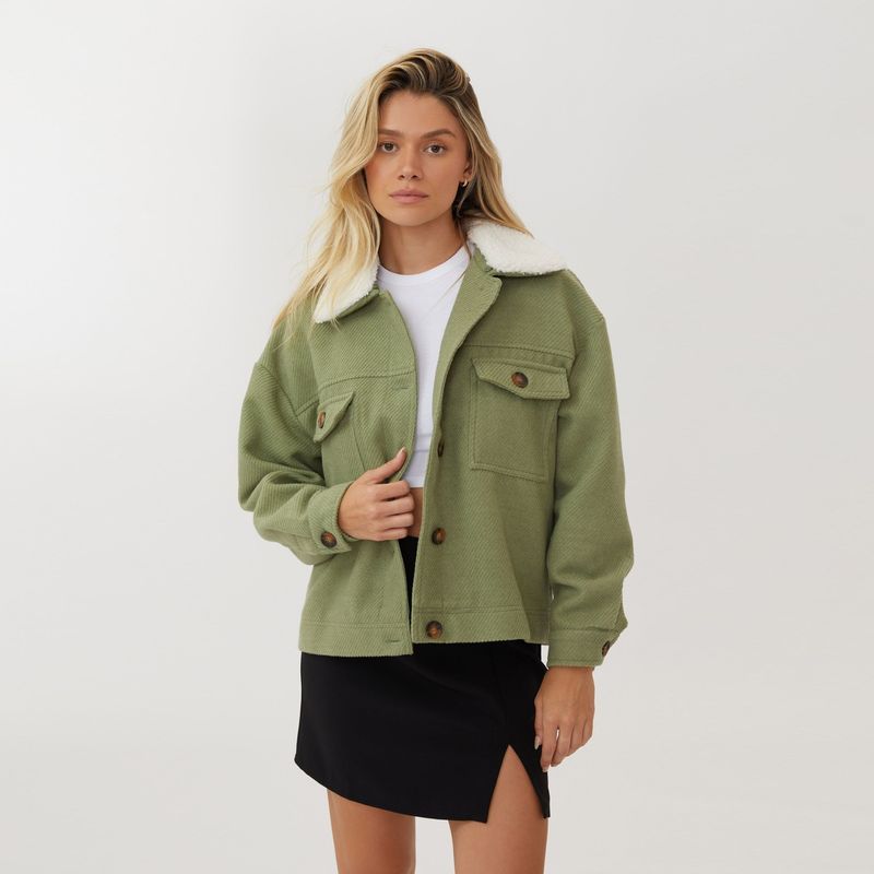 COTTON ON - Chaqueta Cuello Sherpa Mujer Cotton On